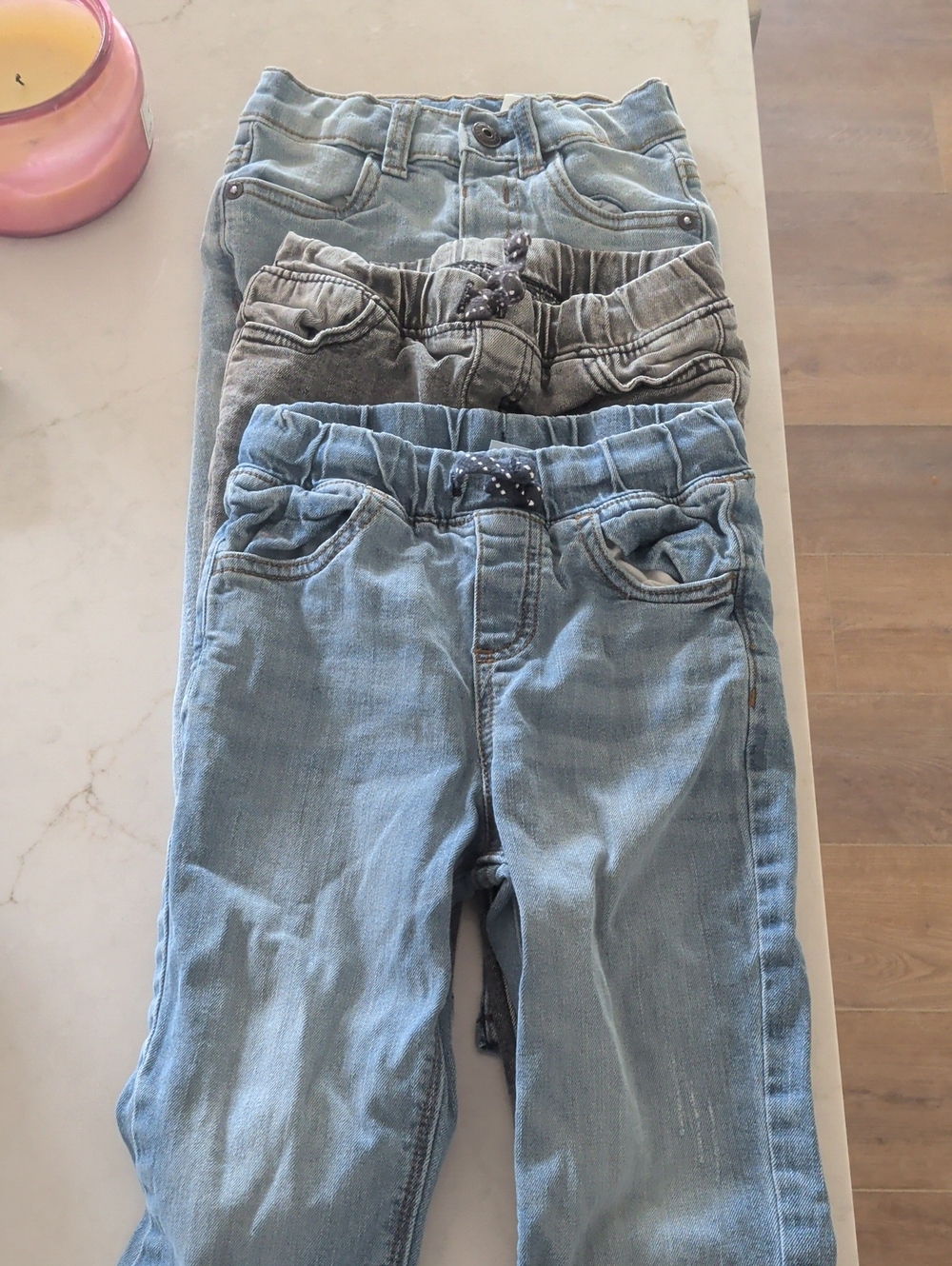 Kids Elastic-Waist Denim Jogger Pants - Light Blue